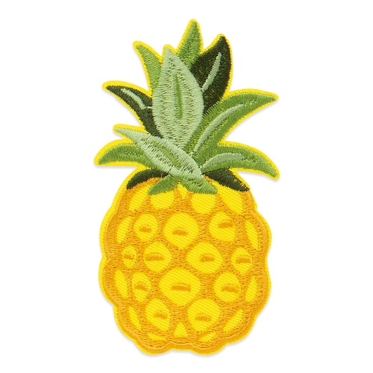 Yellow Pineapple Embroidered Iron-On & Adhesive Patch by Make Market®